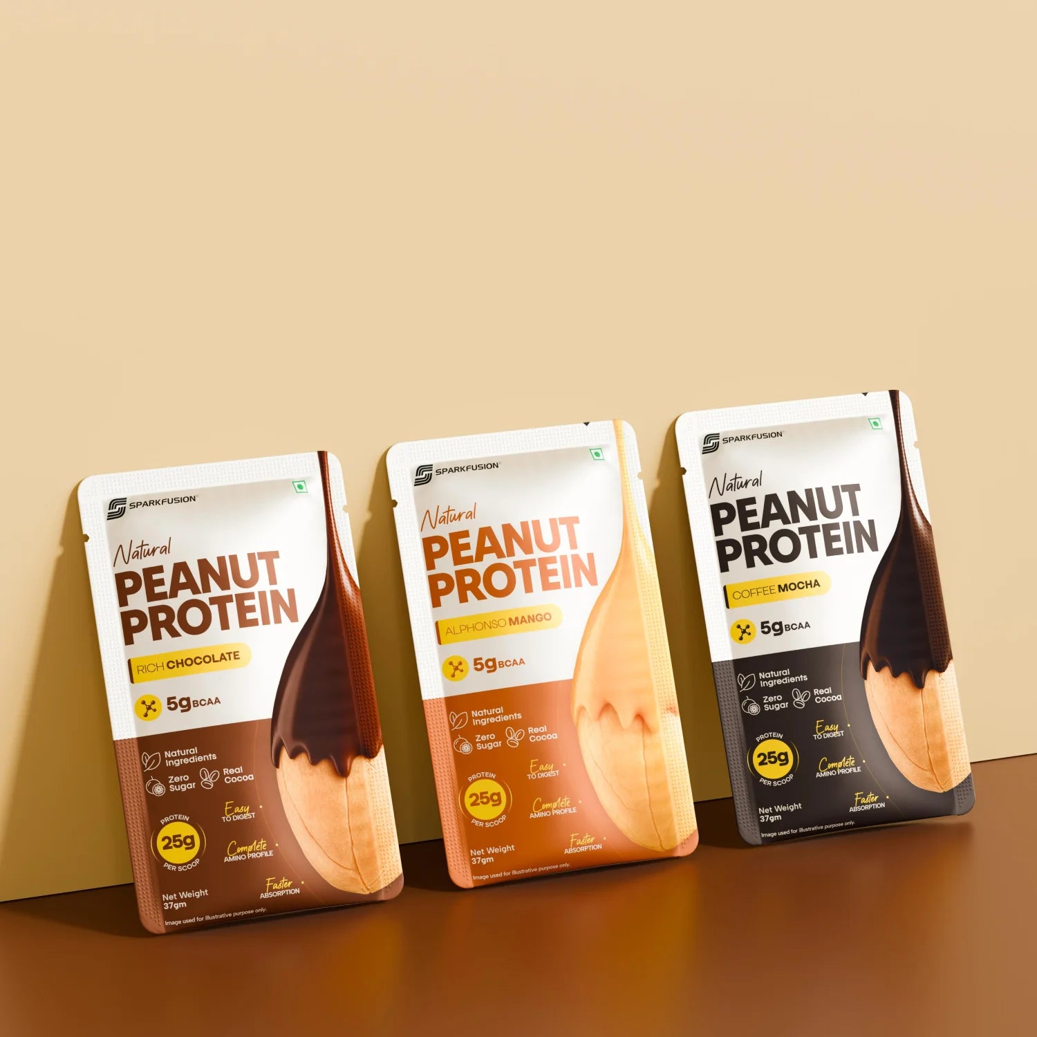 Spark Fusion Natural Peanut Protein All Flavour Pack of 12